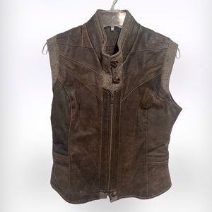 Women's Brown Leather Vest